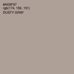 #AE9F97 - Dusty Gray Color Image